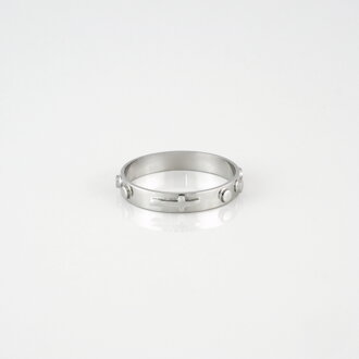 Ružencový prsteň z bieleho zlata 221317/5 veľkosť 56